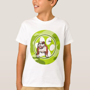 Bulldog; hellgrüne Camouflage, Tarnung T-Shirt