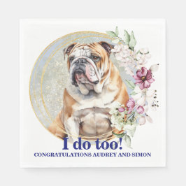 Bulldog Hochzeit von Napkins mit Hunds-Foto Serviette