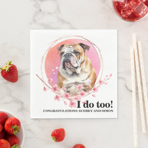 Bulldog-Hochzeitsservietten mit Hundebild Serviette