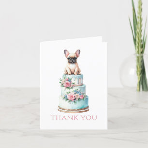 Bulldog-Hochzeitstorte Dankeskarte