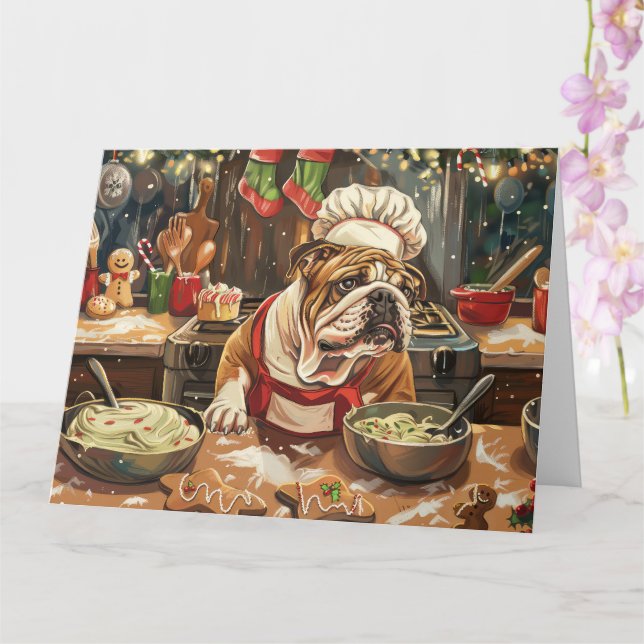 Bulldog Holiday Baking: Festliche Weihnachten Karte (Orchidee)