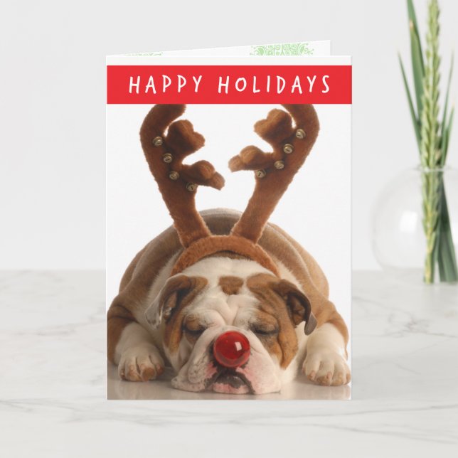 Bulldog Holiday Card Feiertagskarte (Vorderseite)