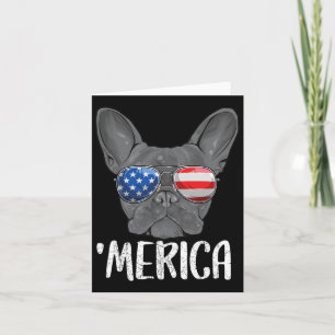 Bulldog-Hund 4. Juli Amerikanische Flagge 1 Karte