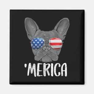 Bulldog-Hund 4. Juli Amerikanische Flagge 1 Magnet