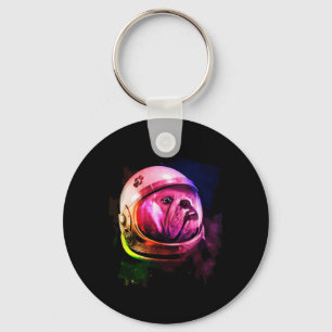 Bulldog Hund Astronaut Spacemen Schlüsselanhänger