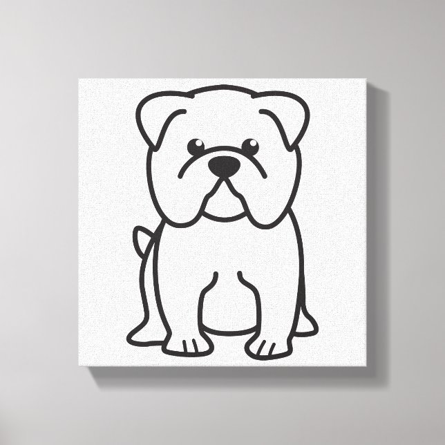 Bulldog-Hund-Cartoon Leinwanddruck (Vorderseite)