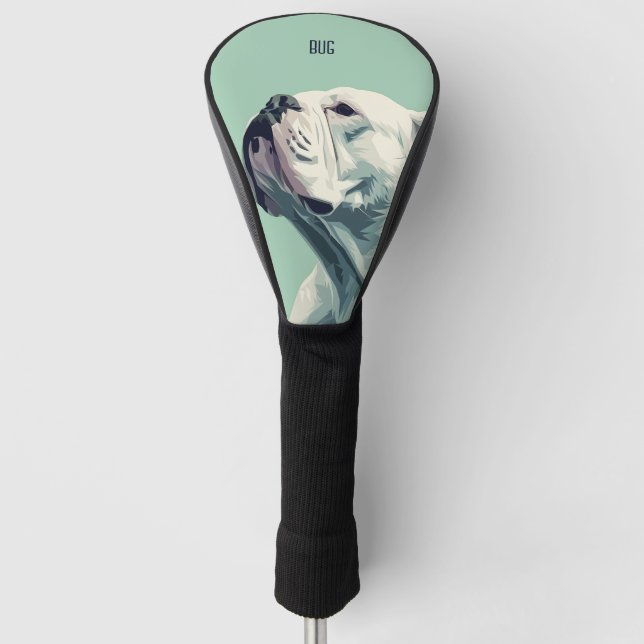 Bulldog Hund Golf Headcover (Vorderseite)