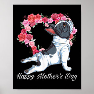 Bulldog Hund Herz florale Happy Mother's Day Gesch Poster