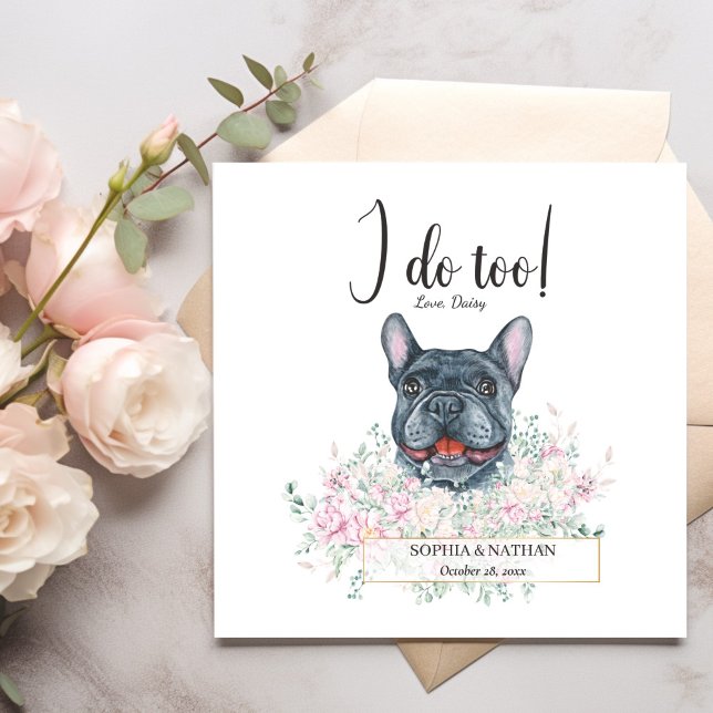 Bulldog-Hund Hochzeitcocktail Napkins Serviette (Von Creator hochgeladen)