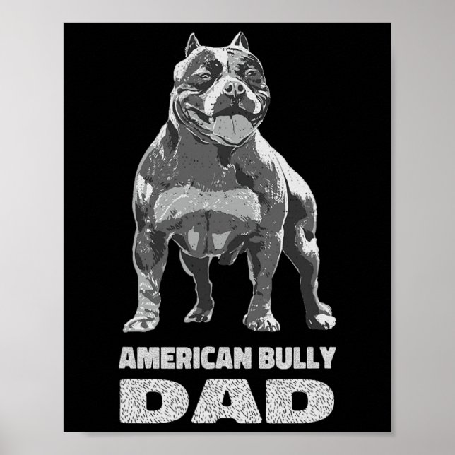 Bulldog Hund Lover American Bully Vater Poster (Vorne)