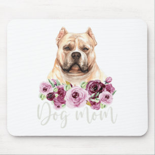Bulldog Hund Mama Floral Bully Mama Mousepad