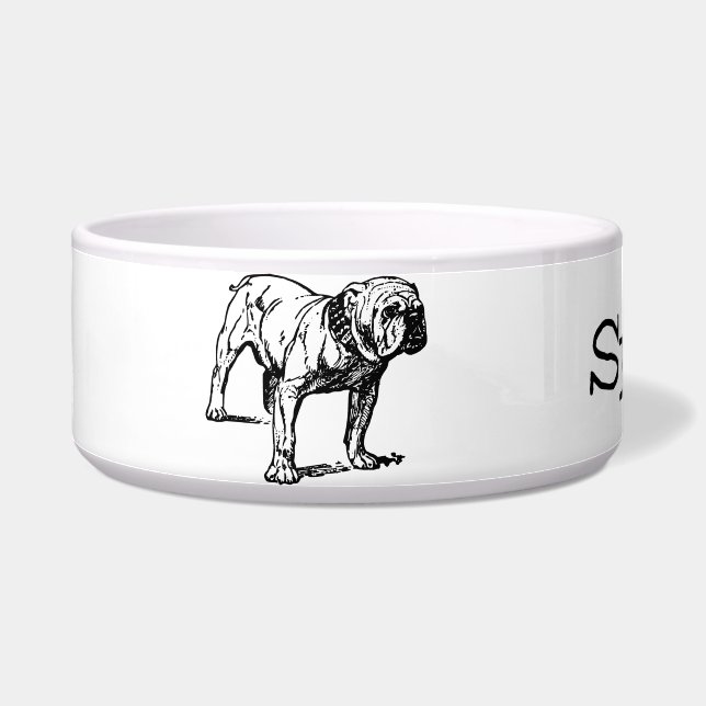 Bulldog Hund Napf (Links)