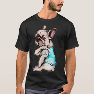Bulldog Hund Tattoo I Liebe Mama Mütter Tag L T-Shirt