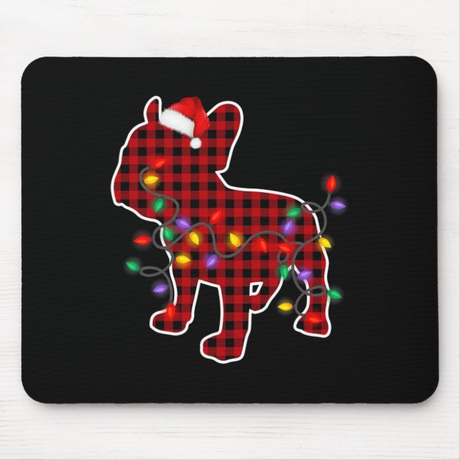 Bulldog Hund Weihnachtsmannmütze Weihnachten Pajam Mousepad (Vorne)