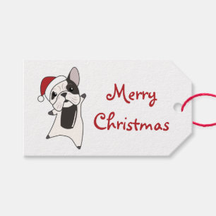Bulldog Hunde Frohe Weihnachts Winter Tiere Trucke Geschenkanhänger