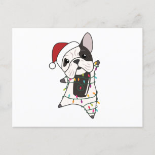 Bulldog Hunde frohe Weihnachts-Wintertiere Postkarte