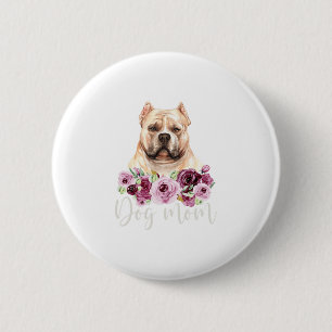Bulldog-Hundemutter Florale Bully-Mama  Button