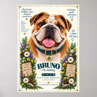 Bulldog-Hundeporträt | Bruno Nr. 15 Poster