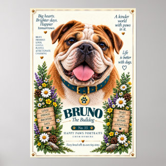 Bulldog-Hundeporträt | Bruno Nr. 15 Poster