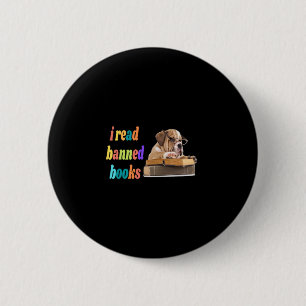 Bulldog I lese verbotene Bücher Button