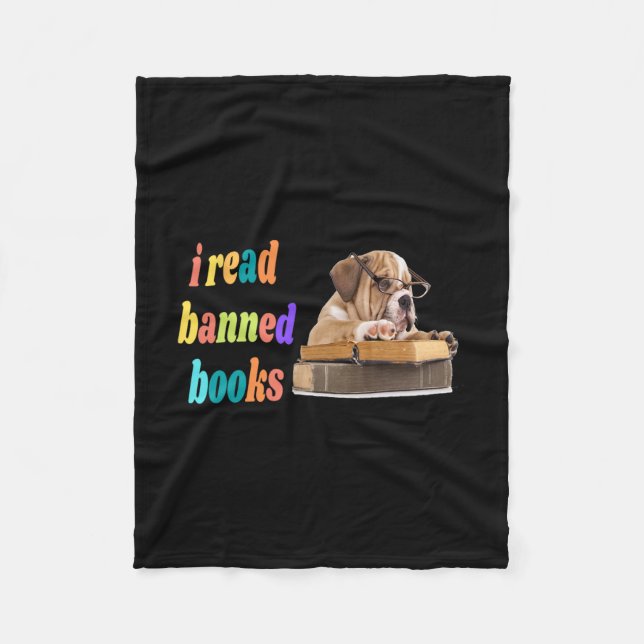 Bulldog I lese verbotene Bücher Fleecedecke (Vorderseite)