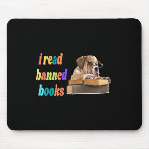 Bulldog I lese verbotene Bücher Mousepad