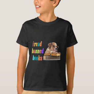 Bulldog I lese verbotene Bücher T-Shirt