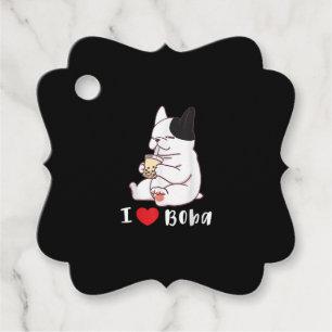 Bulldog-I-Liebe Boba Bubble Milk Tee Dog Cut Geschenkanhänger