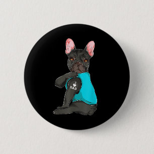 Bulldog I Liebe Vater Tattoo Apparel, Hund Vater Button