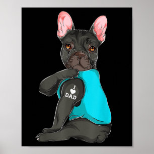 Bulldog I Liebe Vater Tattoo Apparel, Hund Vater Poster