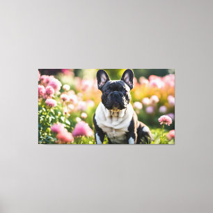 Bulldog in Garden Leinwanddruck