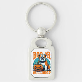 Bulldog in Pop Art Styls Halloween Schlüsselanhänger