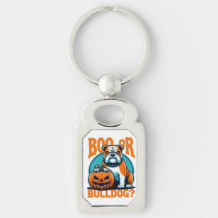 Bulldog in Pop Art Styls Halloween Schlüsselanhänger