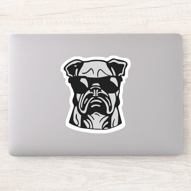 Bulldog in Schatten Aufkleber (Computer)