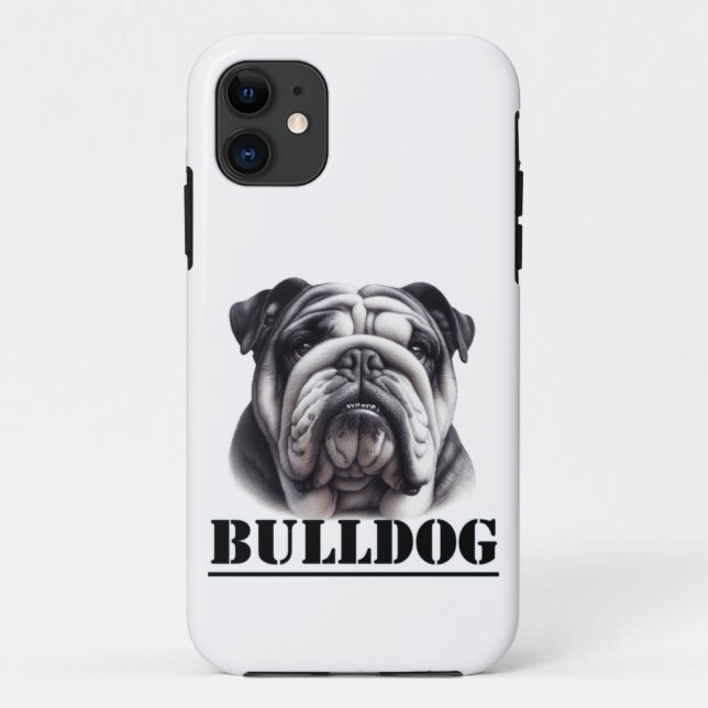 Bulldog in Schwarz und Weiß Case-Mate iPhone Hülle (Rückseite)