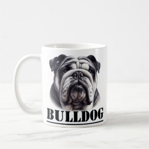 Bulldog in Schwarz und Weiß Kaffeetasse
