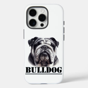 Bulldog in Schwarzweiß iPhone 16 Pro Hülle