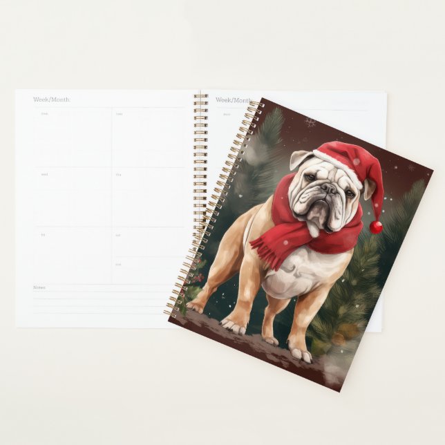 Bulldog in Snow Christmas Planer (Anzeige)