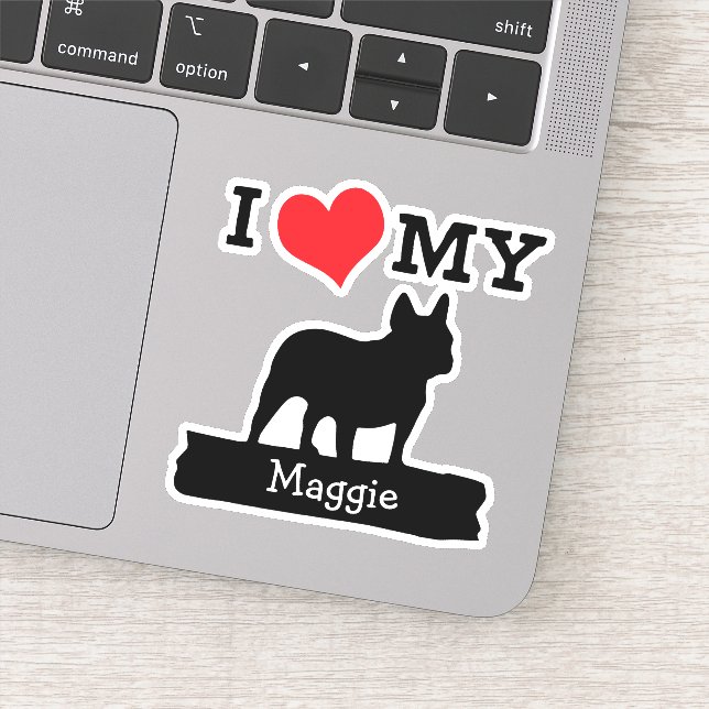 Bulldog-Individuelle Name Aufkleber (Detail)