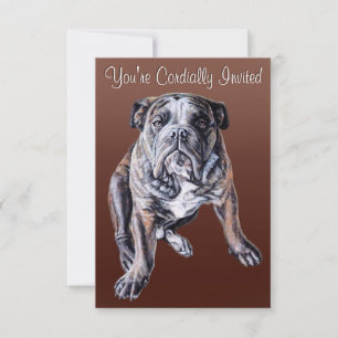 Bulldog Invitations Personnalisées Anglais Bulldog