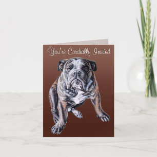 Bulldog Invitations Personnalisées Anglais Bulldog
