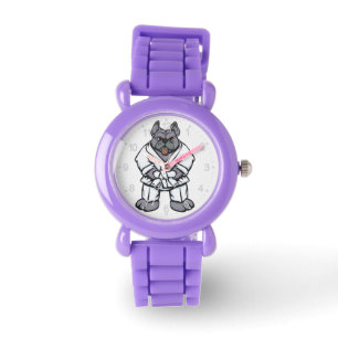Bulldog-Jitsu  Hintergrundfarbe Armbanduhr