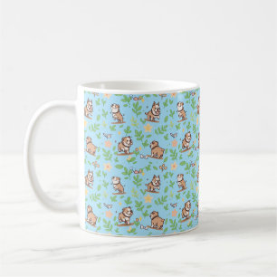 Bulldog-Kaffeetasse Fröhliches Frühlingsblumen-Hun Kaffeetasse