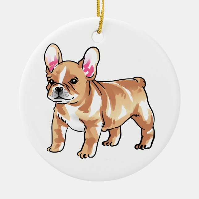Bulldog Keramik Ornament (Vorne)