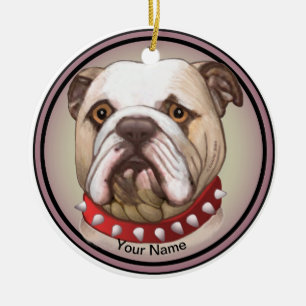 Bulldog Keramik Ornament