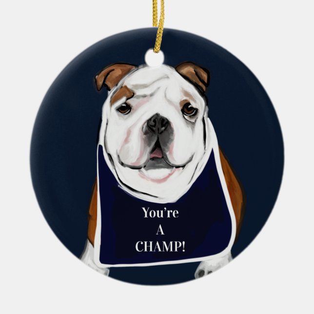 BULLDOG KERAMIK ORNAMENT (Vorne)