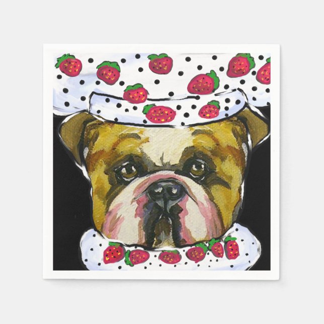 Bulldog-Koch Serviette (Vorderseite)