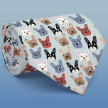 Bulldog Krawatte<br><div class="desc">Ein lustiges kleines französisches Bulldog oder französisches Muster auf einem Ente-Ei-blauen Hintergrund. Ideal für alle Hundeliebhaber, Haustierfreunde, Hundeschwanderer und Tierärzte. Originelle Kunst von Nic Squirrell.</div>