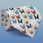 Bulldog Krawatte<br><div class="desc">Ein lustiges kleines französisches Bulldog oder französisches Muster auf einem Ente-Ei-blauen Hintergrund. Ideal für alle Hundeliebhaber,  Haustierfreunde,  Hundeschwanderer und Tierärzte. Originelle Kunst von Nic Squirrell.</div>