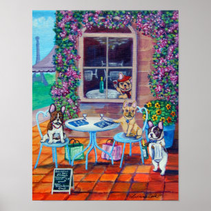 Bulldog-Kunstmauer Poster